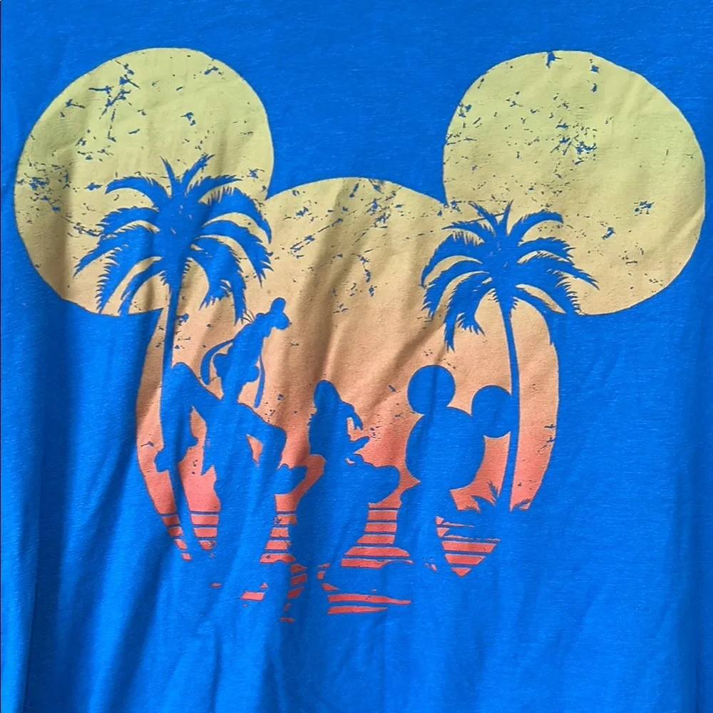 Disney Blue T-Shirt with Sunset Graphic
